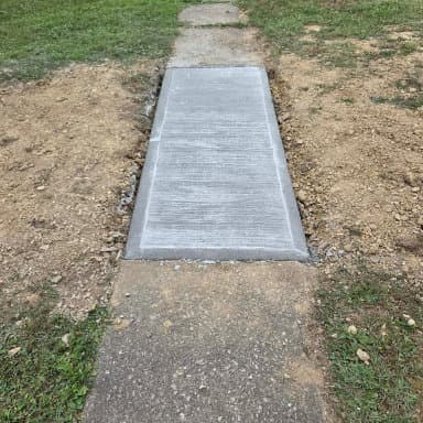 Picture of a finish cement pavement work